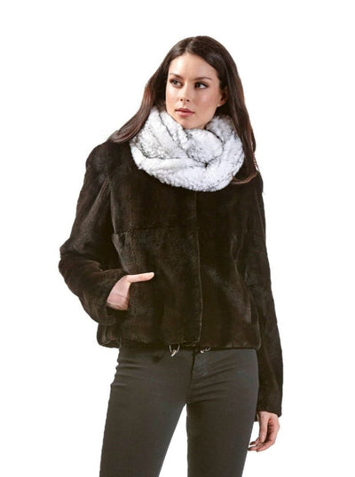 Kelsey Brown Rex Rabbit Jacket - The Fur Store