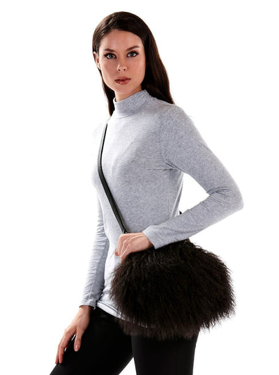 Miriam Brown Mongolian Lamb Hand Bag - The Fur Store