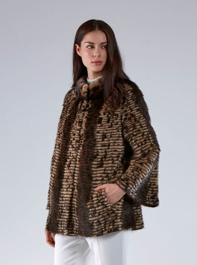 Dorothy Spotted Brown Mink Jacket - The Fur Store