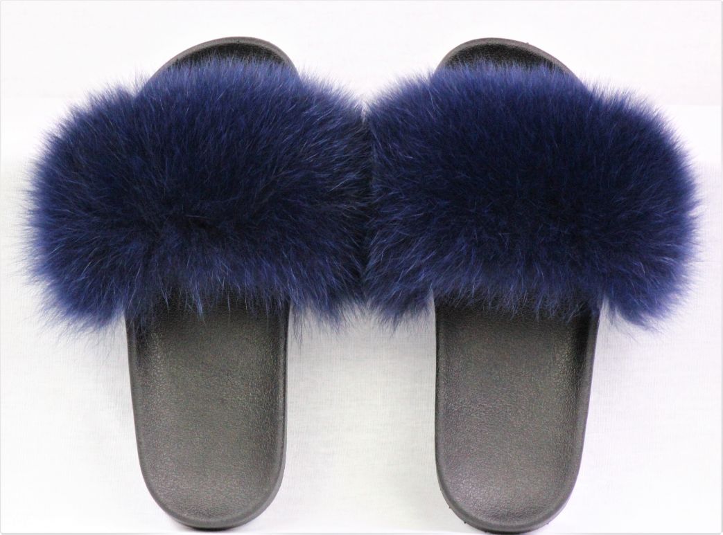 Blue fur slides hot sale