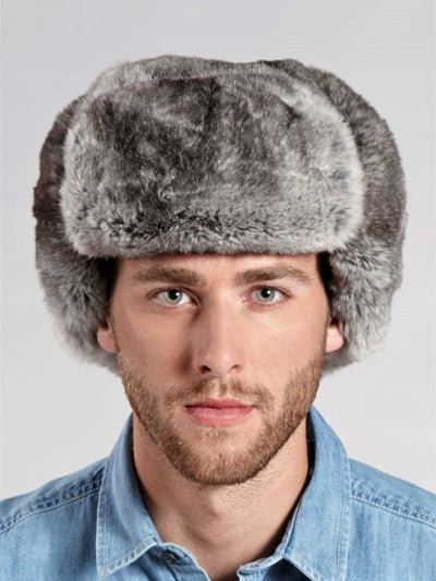 Men's Russian Ushanka Rex Rabbit Hat - The Fur Store