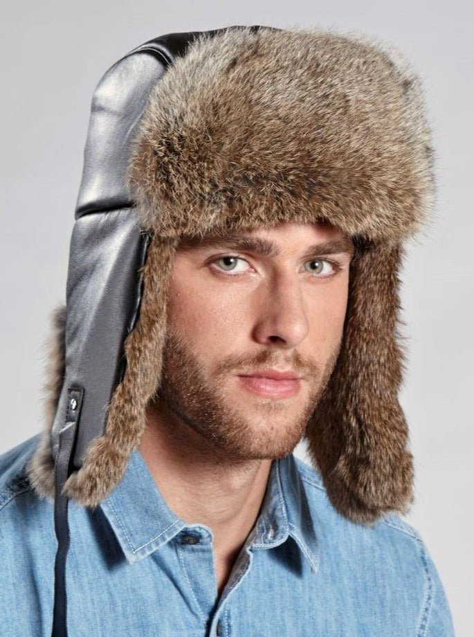 Brown Mink Trapper Hat for Men