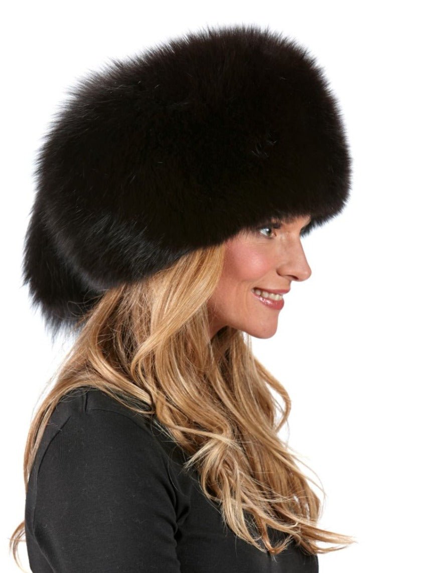 Black Fox Faux Fur Russian Style Hat