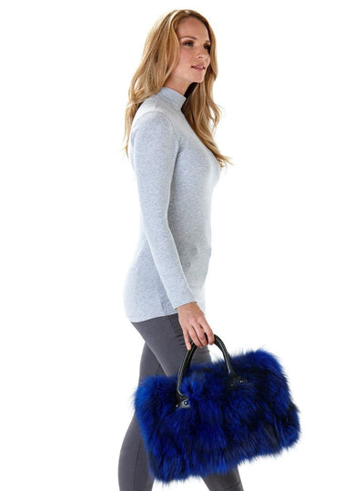 Mary Blue Fox Fur Bag - The Fur Store