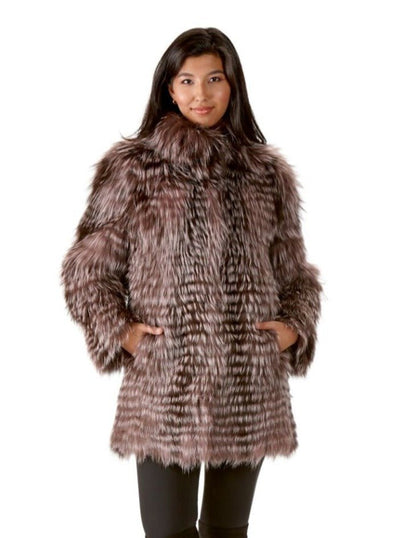 Dolores Cinnamon Silver Fox Jacket - The Fur Store