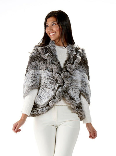 Eleanora Chinchilla Knitted Fur Capelet - The Fur Store
