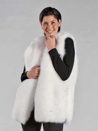 Marissa White Fox Vest - The Fur Store