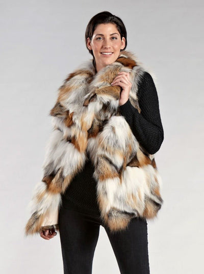 Anika Golden Island Fox Vest - The Fur Store