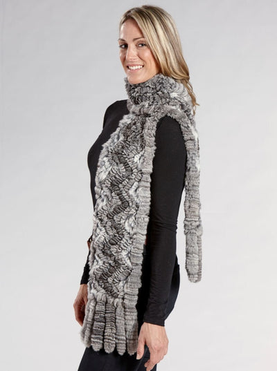 Elizabeth Knitted Chinchilla Fur Scarf - The Fur Store