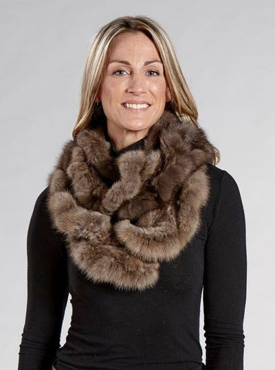 Platania, Accessories, Platania Rabbit Fur Scarf Brown Gray Features  Leather Fur Fringe