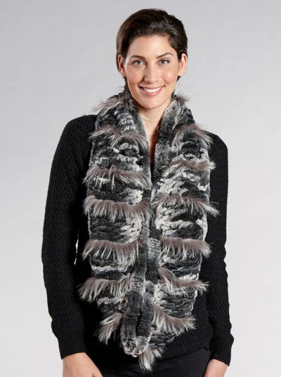 Barbara Rex Rabbit Infinity Fur Scarf - The Fur Store