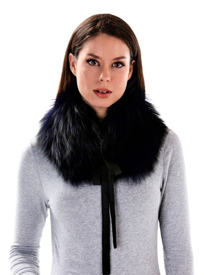 Diane Dark Purple Fox Fur Collar - The Fur Store