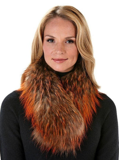 Ember Orange Multi Color Raccoon Scarf - The Fur Store