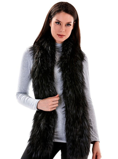Elsa Knitted Grey Fox Fur Scarf - The Fur Store