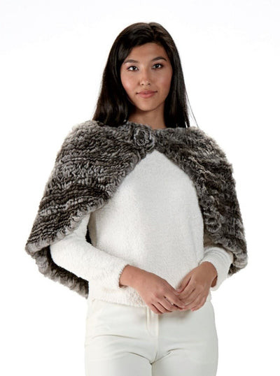 Dora Chinchilla Knitted Stole - The Fur Store