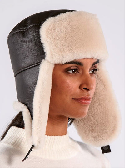 Jordan Dark Brown Russian Ushanka Shearling Hat - The Fur Store