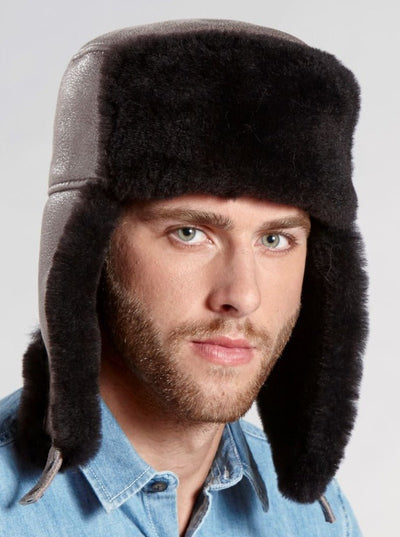 Jordan Chocolate Brown Russian Ushanka Shearling Hat - The Fur Store