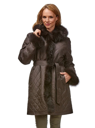Tina Brown Reversible Fox Jacket Hood - The Fur Store