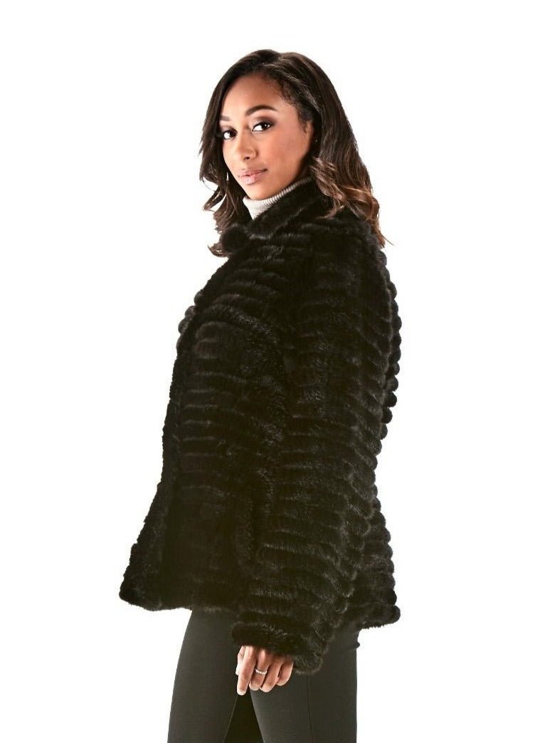 Knitted mink jacket best sale