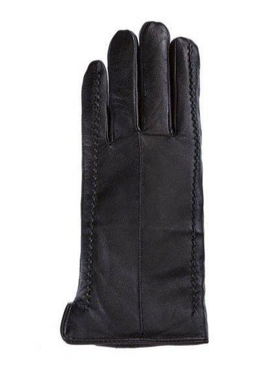 Women's Black Leather Gloves Shearling Interior - The Fur Store
