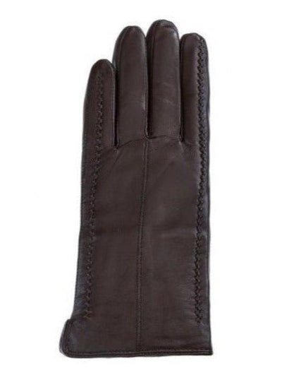 Women's Brown Leather Gloves Shearling Interior - The Fur Store