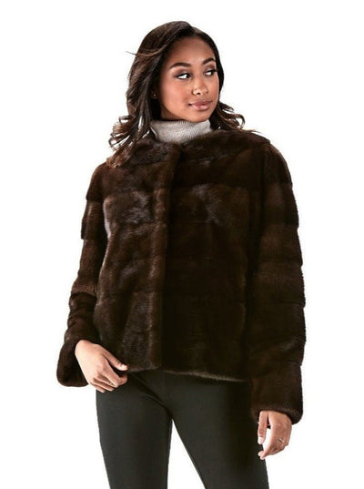 Lisette Mahogany Mink Jacket - The Fur Store