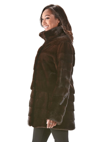 Alberta Mahogany Mink Jacket - The Fur Store