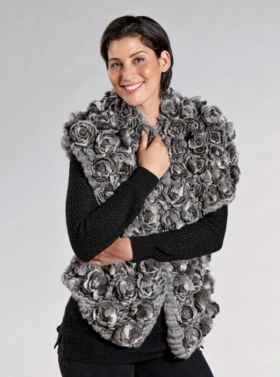 Leona Chinchilla Knitted Fur Shawl - The Fur Store