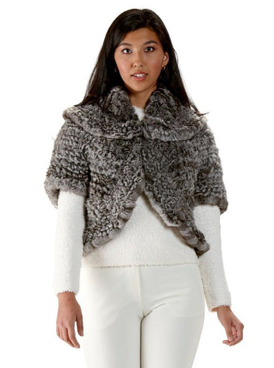 Doreen Chinchilla Knitted Fur Capelet - The Fur Store